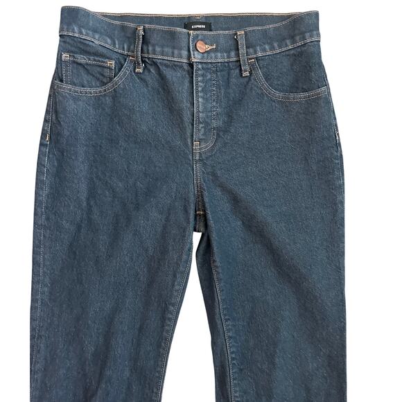 Express ‘70’s Flare Mid-Rise Back Seam Stretch Dark Wash Size 6R - Picture 10 of 10